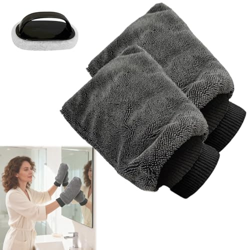 Snrtevu Gant en Microfibre Ultra-Absorbant et sans Traces, Séchage Rapide, Lavable et Réutilisable, Gant Nettoyage Voiture pour Cabine de Douche, Voiture, Maison (C)