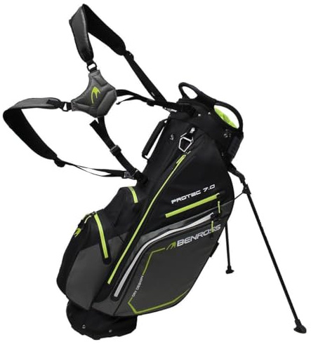Protec 7.0 Sac de golf étanche avec support Noir/anthracite/vert citron
