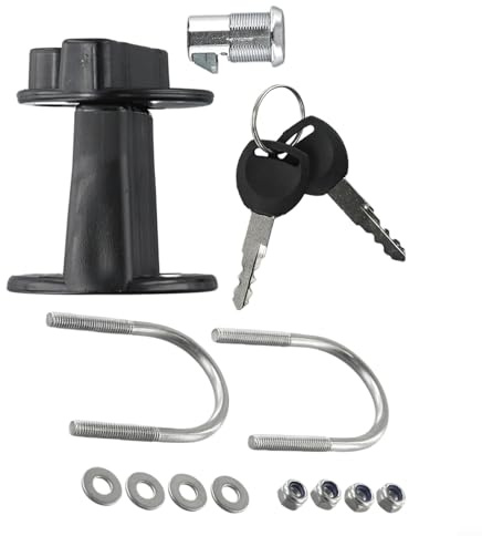 Porte-bidon d'huile de rechange pour moto avec cylindre de serrure, clip de verrouillage avec clé, plaque avec 4 vis
