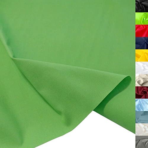 TOLKO 50cm ÖkoTex Baumwollstoff | Stoffe zum Nähen Meterware Baumwolle | Baumwoll-Nesselstoff uni Stoff in kräftigen Farben Kleiderstoff Dekostoff Vorhangstoff Bezugsstoff 150cm breit (Gras Grün)