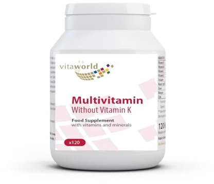 Vita World Multivitamin Without Vitamin K l 120 Capsules l Without Iodine and Without Vitamin K l Vegan