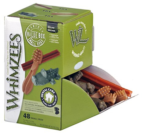 Whimzees Natural Dental Dog Treats Variety Box Small, 1 x 56