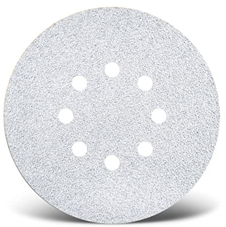 MENZER White Klett-Schleifscheiben, 150 mm, 8-Loch, f. Exzenterschleifer, Normalkorund (50 Stk.) K180