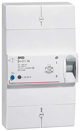 Legrand 401138 Tétrapolaire Différentiel Protection Disjoncteur, 300mA, 63A