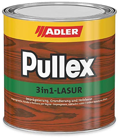 ADLER Pullex 3in1 Lasur Palisander 750 ml - Imprägnierlasur, Grundierung und Holzschutzlasur für Holz außen - Universelle Premium Holzlasur