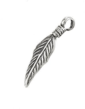 Charm-Anhänger tibetische Feder Sterlingsilber 20 mm PK1