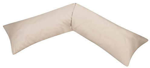 Moon Premium Mako Satin Seitenschläferkissen Bezug Kissenbezug 40x145 beige
