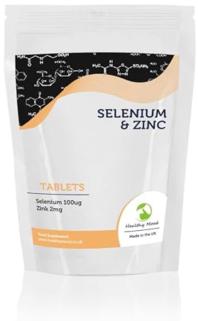 Selenium 100ug and Zinc 2mg and Yeast 300mg 60 Tablets Quality Products Nutrition Health Food Supplements HEALTHY MOOD UK Quality Nutrients