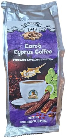 AMALIA Coffee from Roasted Ground Carobs for Coffee Pastries Cakes hot/cold Drinks Milkshakes - 1 Pack of 100g