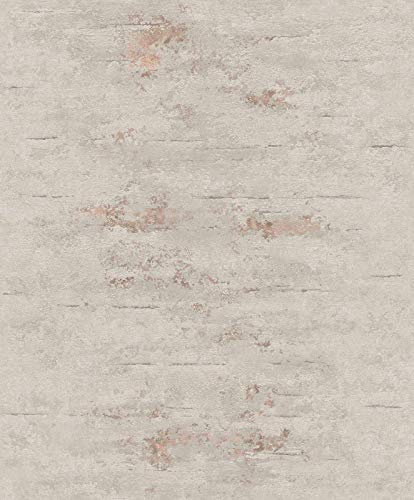 Grandeco On4202 Tapete, Grau, Orion Beton, Industriestein, Used-Look, Kupfer