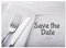 10 x Save the Date Karten mit Umschlag/Besteck neutral Grau/Abendessen/Essen/Dinner/Hochzeit/Party/Einladung/Verkündung