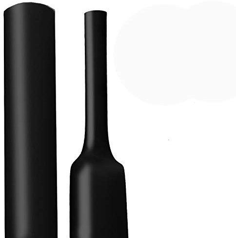 XHF2018 - Guaine termorestringenti a doppia parete, rapporto 3:1, con colla adesiva, foderate con colla, colore: nero, 1,2 m