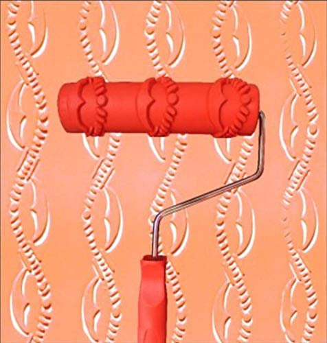 Griechische Kunst Gemusterter Farbwalze, dekorativer Gummi-Roller mit Kunststoffgriff, 17,8 cm 7 Inch Muster AG2