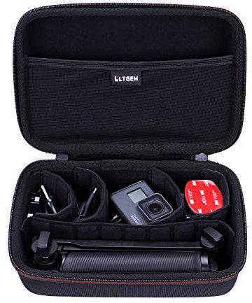 LTGEM Action Camera Case Compatible with GoPro Hero 13/12 / 11/10 / 9/8 / 7/2018 / 6/5 / Go Pro MAX Blcak / 4 Silvery Action Camera, Accessories Carrying Storage Bag (Moveable Dividers)