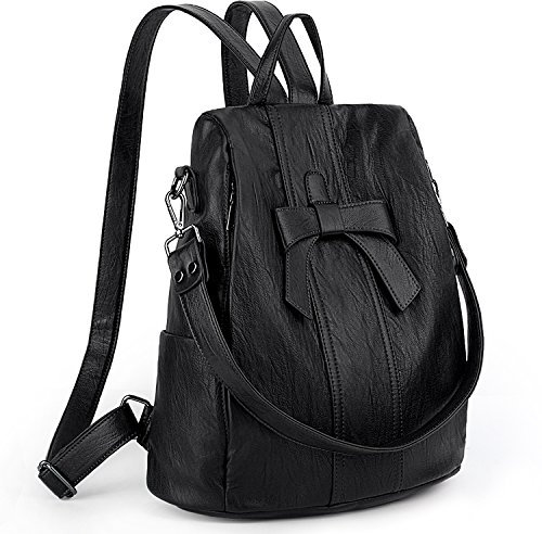 UTO Rucksack Damen PU Leder mit Bowknot Tagesrcusack Elegant Kunstleder Laptop Daypack Moderne Rucksäcke Taschen Geschenk für Frau Freundin Tochter Mutter