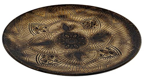 Bandeja Decorativa Mandala Vintage, Bandejas de Almacenamiento Madera. Decoración de Mesa 49,5X49,5X4cm - Hogar y Más