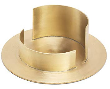 NKlaus 2X Kerzenhalter 4cm hoch Taufkerze Kommunion für Kerzen bis Ø 6cm Messingleuchter Gold Kerzenständer Hochzeit 2803