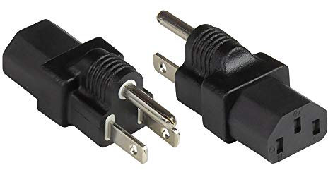 Good Connections® Stromadapter Amerika/USA Netz-Stecker Typ B (NEMA 5-15P) an IEC 60320 C13, UL - Reiseadapter/Steckdosenadapter/Netzadapter/Netzleitungsadapter - SCHWARZ