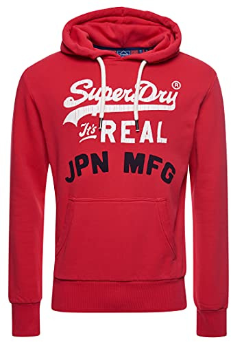Superdry Herren American Classics Hoodie mit Vintage-Logo Campus Rot L