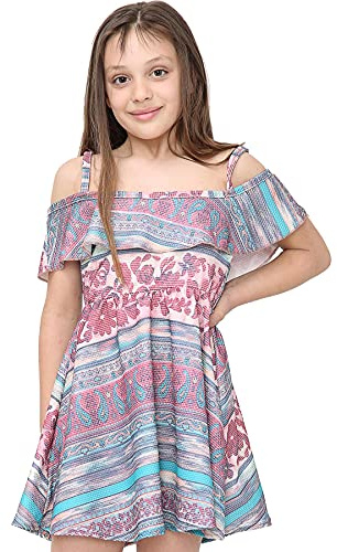 A2Z 4 Kids Girls Skater Dress - Off Shoulder Dress Style No 6 13