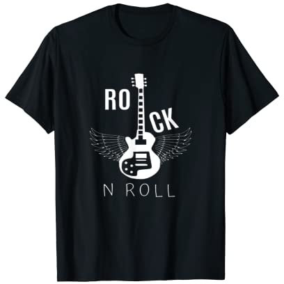 Rock N Roll E-Gitarre Wings Rockers Fans Jungen & Mädchen T-Shirt