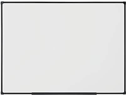 BoardsPlus Economy Tableau blanc magnétique, 60 x 45 cm, surface en acier laqué effaçable à sec, cadre en Tech Alloy Noir