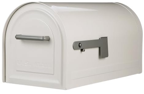 Architectural Mailboxes Reliant Briefkasten mit großem Fassungsvermögen, abschließbar, verzinkter Stahl, Weiß