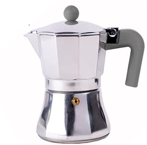 Kasaviva Macchina da caffè espresso moka macchinetta per caffè macinato fornelli a gas induzione elettrico ceramica (3 Tazze)