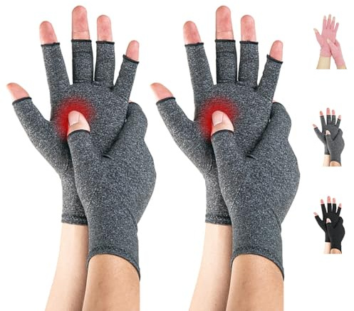 Novetec Arthritis Handschuhe Fingerlos Kompressionshandschuhe Damen Herren Handgelenkunterstützung Rheumatoide Arthritis Osteoarthritis Raynaud Syndrom Atmungsaktiv Tippen Fahren Arbeit