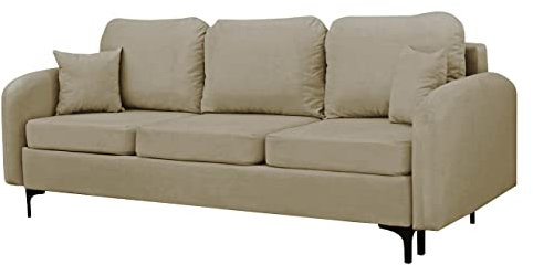 Mirjan24 Schlafsofa Vadrin III mit Bettkasten und Schlaffunktion, 3 sitzer Schlafsofa, Couchgarnitur, Sofa mit Bettfunktion, Schlafcouch, Bettsofa, Couch mit Schlaffunktion (Manila 02)