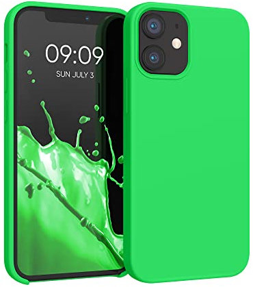 kwmobile Case Compatible with Apple iPhone 12 mini Case - TPU Silicone Phone Cover with Soft Finish - Neon Green