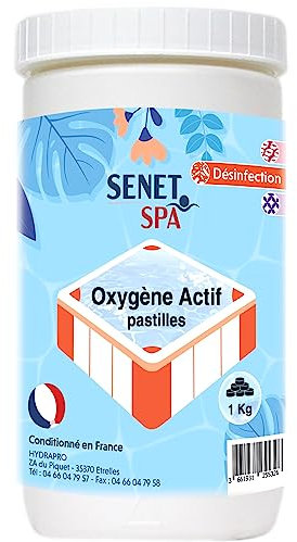 Oxygène Actif pour Spa, Pastilles de 20g, 1KG - Désinfectant Efficace Contre bactéries, Virus et Champignons – Traitement de l’Eau Spa et Piscine sans Chlore