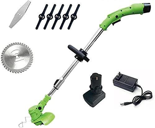 RALIRA Cortacésped eléctrico de 12V/24V, cortadora de césped teles inalámbrica, Kit de poda, Herramienta de jardín, podadora de Hierba, 1 batería de 12V6000 mA