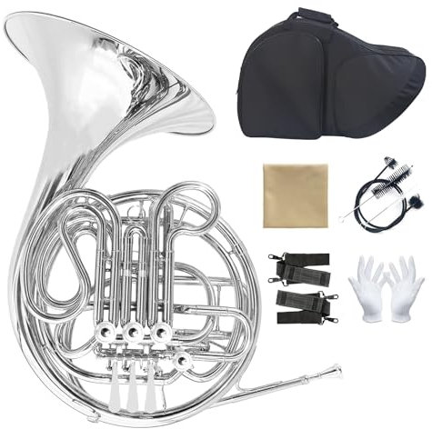 Doppel Französisch Horn 4 Tasten F/Bb Flach Messing Französisch Horn Orchester Musikinstrumente Mit Französisch Horn Fall Mundstück Pinsel Tuner Handschuhe Mute Schalldämpfer
