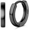 ORAZIO 925 Sterling Silber Herren Ohrringe Creolen für Teenager Jungen, Kleine Schwarze Schlaf Echt Silber Creolen Diamant für Damen, Einfache Unisex Ohrringe Minimalistische Feinschmuck Geschenke