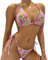 Dazzerake Femmes Maillots de Bain Sexy Bikini Deux Pièces Rembourré Soutien-gorge Réglable Halter Triangle Haut Push Up Bikini Mer Brillant Clubwear Plage, G-Rose, L