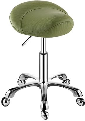 LXHLHWXF Sattelhocker, Drehbar, Höhenverstellbar, Mit Verdrehsicheren Kugelrädern, Ergonomischer Hocker Für Labor, Klinik, Zahnarzt, Salon, Massage, Büro Und Heimküche(Color:Green)