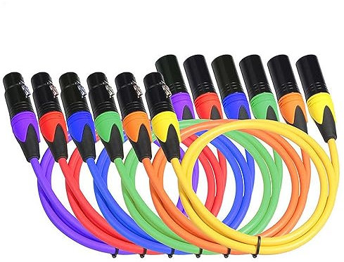 XLR Cable - Male to Female,For microphone,PA,Amplifier, Mixing Desk,Audio interface,instrument,DJ,DMX,powered Speaker System,stage lighting, balanced XLR, mic cable,Nylong Braided/PVC