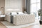 ALTDECOR Boxspringbett mit Matratze und Lattenrost, LED Boxbett, Topper, Fußteil, Polsterbett mit Bettkasten, Bett mit Stauraum H3-Matratze, Doppelbett, Springboxbett - Aurora - 200x200 - Beige Samt