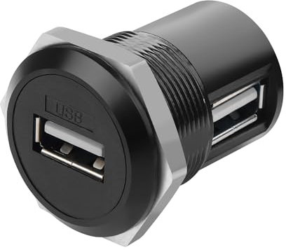 QIANRENON Conector USB 2.0 de ángulo de 90°, adaptador USB 2.0 hembra a hembra, panel de montaje, ángulo recto, conector redondo USB 2.0, conector integrado en esquina, para transferencia de datos,