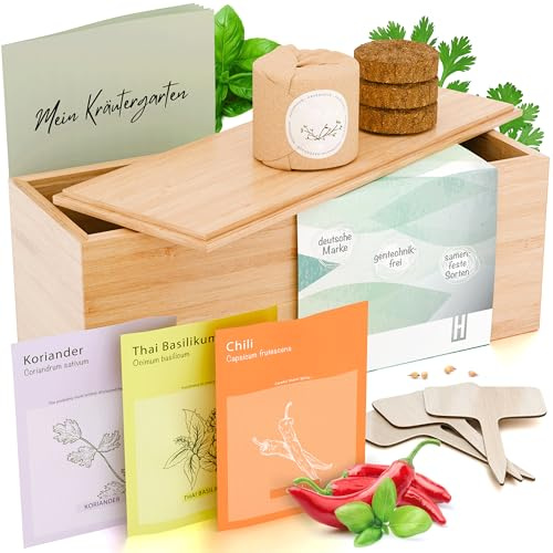 HAVENHAUS Kräutergarten asiatisch I Kräutergarten indoor I Kräuter Anzuchtset inkl. Kräutersamen | Mitbringsel Erwachsene | Kräuter selber anziehen I Kräutertöpfe Küche