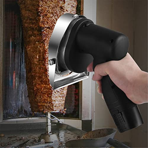Commerical Turkish Kebab Slicer, Cordless Electric Kebab Knife Meat Cutting Machine with Adjustable Thickness, Stainless Meat Cutter Knife Machine for Restaurant Barbecue