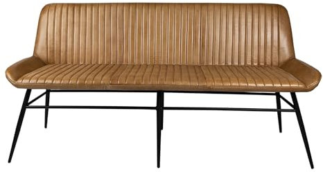 Esstischbank Vintage Clubsofa Lounger Johnny Cognac Echtleder 160 cm