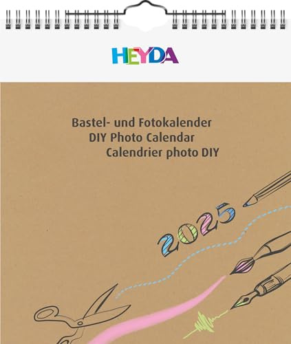 Heyda Bastel- und Fotokalender jahresgebunden (2025), 1 Blatt = 1 Monat, 215 × 240 mm, natur