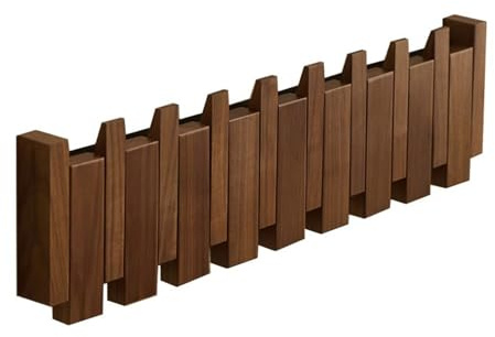 LNGODEHO Handmade Wooden Coat Piano Rack Wall Mounted Sticks, Space-Saving Coat Hanger, Flip-Down Storage Hooks for Entryway Decoratiion (20 inch)