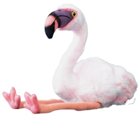lilizzhoumax Peluche di fenicottero rosa 21cm/8” simulazione Peluche di fenicottero rosa giocattolo Peluche di uccello morbido Peluche di uccello Bambole Animali Selvatici Regalo per Bambini e Amici
