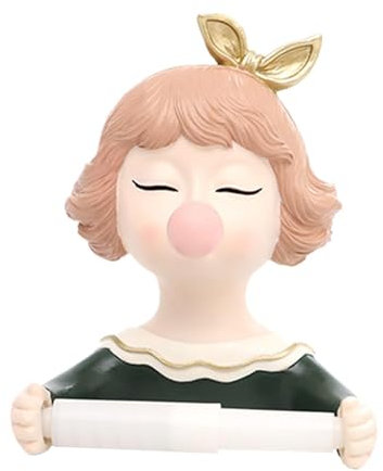 Sharplace Toilettenpapierhalter, Toilettenpapierhalter, Skulptur aus Kunstharz, an der montierter Toilettenpapier-Wandhaken für Schlafzimmer, Wohnzimmer, Grün