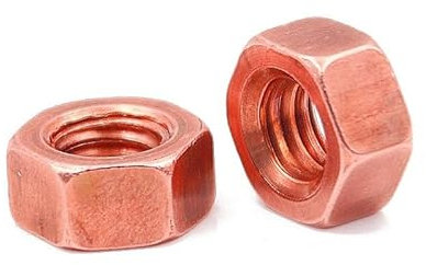 M3 M4 M5 M6 M8 M10M12M16 T2 Kupfer-Sechskantmutter Rote Kupfermutter Leitfähige Leitungsmutter Unterlegscheibe Sicherungsschraube Kappe Reines Kupfer(M6 10pcs)