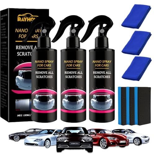 3 Stück Nano Car Scratch Removal Spray, High Protection Fast Coated Car Nano Spray, Auto-Schutzlack-Spray