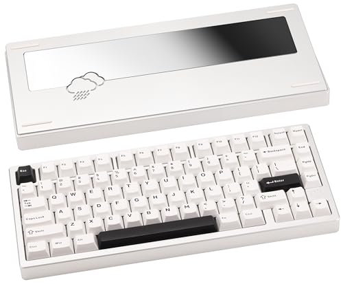 CutiePcs WOBKEY Rainy 75 Aluminum HMX Switch Mechanical Keyboard with Superior Acoustics, Wired, BT, 2.4G wireless Connectivity (Standard - Silver)